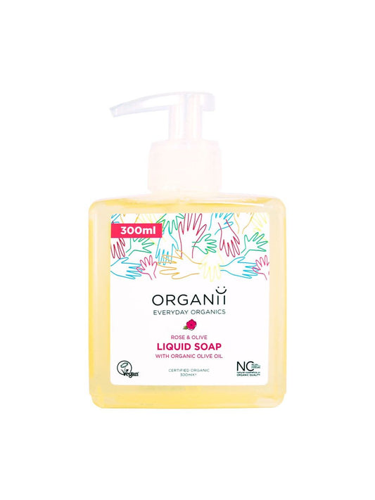 Био течен сапун Organii, Роза и маслина. Сертифициран органичен продукт.